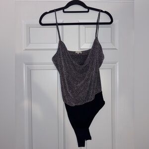 Sparkly Silver Boucle Bodysuit